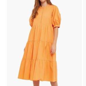Anthropologie English Factory Puff Sleeve Midi Dress Size S